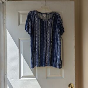 LuLaRoe Olive Blue Top